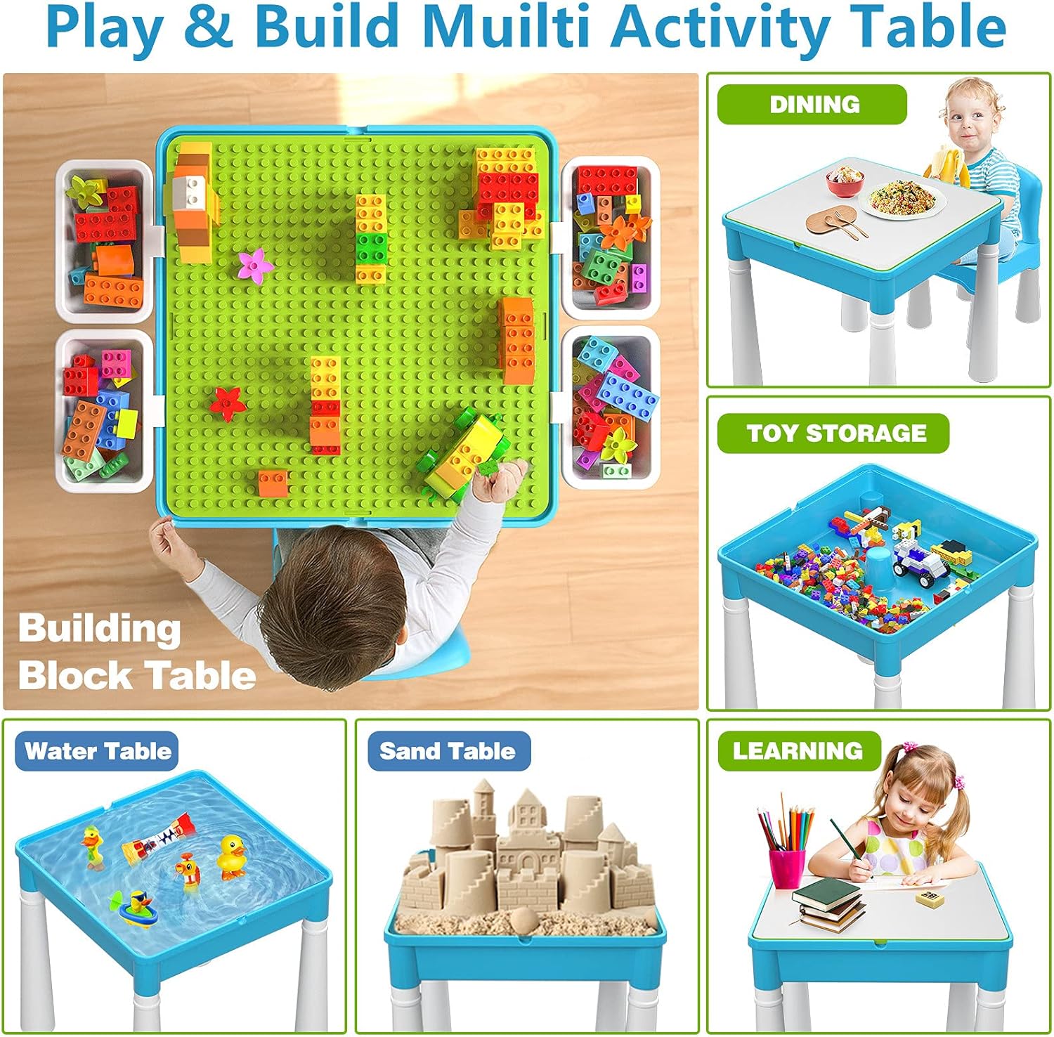 Blocks Creative Building Blocks Table + CHAIR