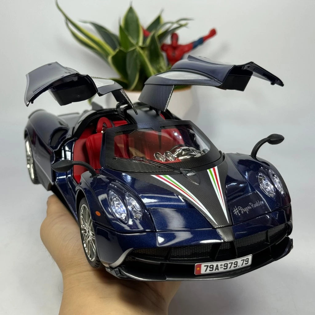 1:18 Pagani Huayra Dinastia Racing Car Model Toy Sound & Light Shock Absorption Metal Diecast Vehicles Collection Boy Toys Gifts