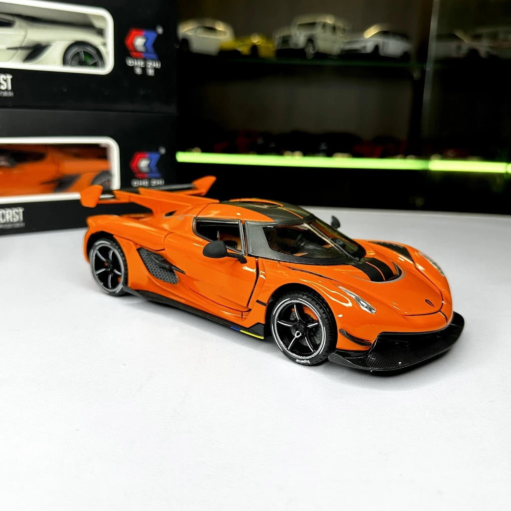 1:24 Diecast Jesko alloy car model light and sound