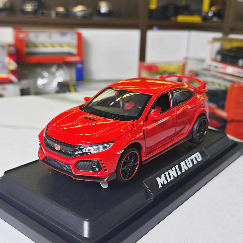 1:32 honda civic typR diecast alloy model light and sound with stand