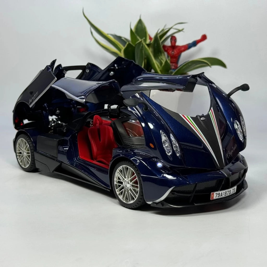 1:18 Pagani Huayra Dinastia Racing Car Model Toy Sound & Light Shock Absorption Metal Diecast Vehicles Collection Boy Toys Gifts