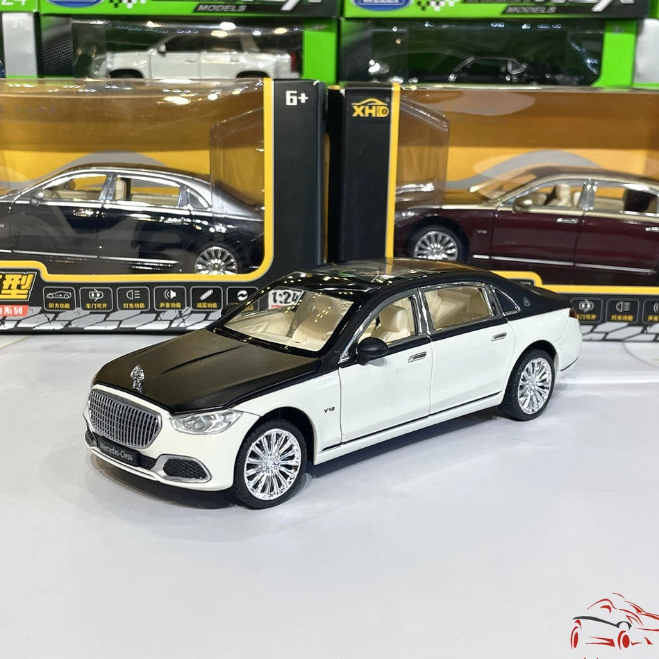 1:24 Mercedes-Benz S680 Alloy Car Model Sound And Light Pull Back Toy Car Die-Cast Boys Collection Decoration Gift