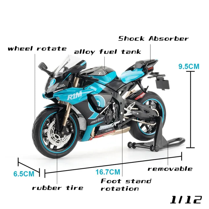 1:12 Diecast Yamaha R1M Model Bike
