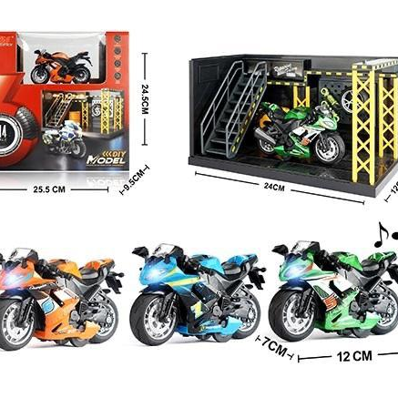 1:14 Diecast Bike Model With Parking Lot