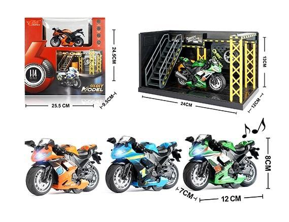 1:14 Diecast Bike Model With Parking Lot