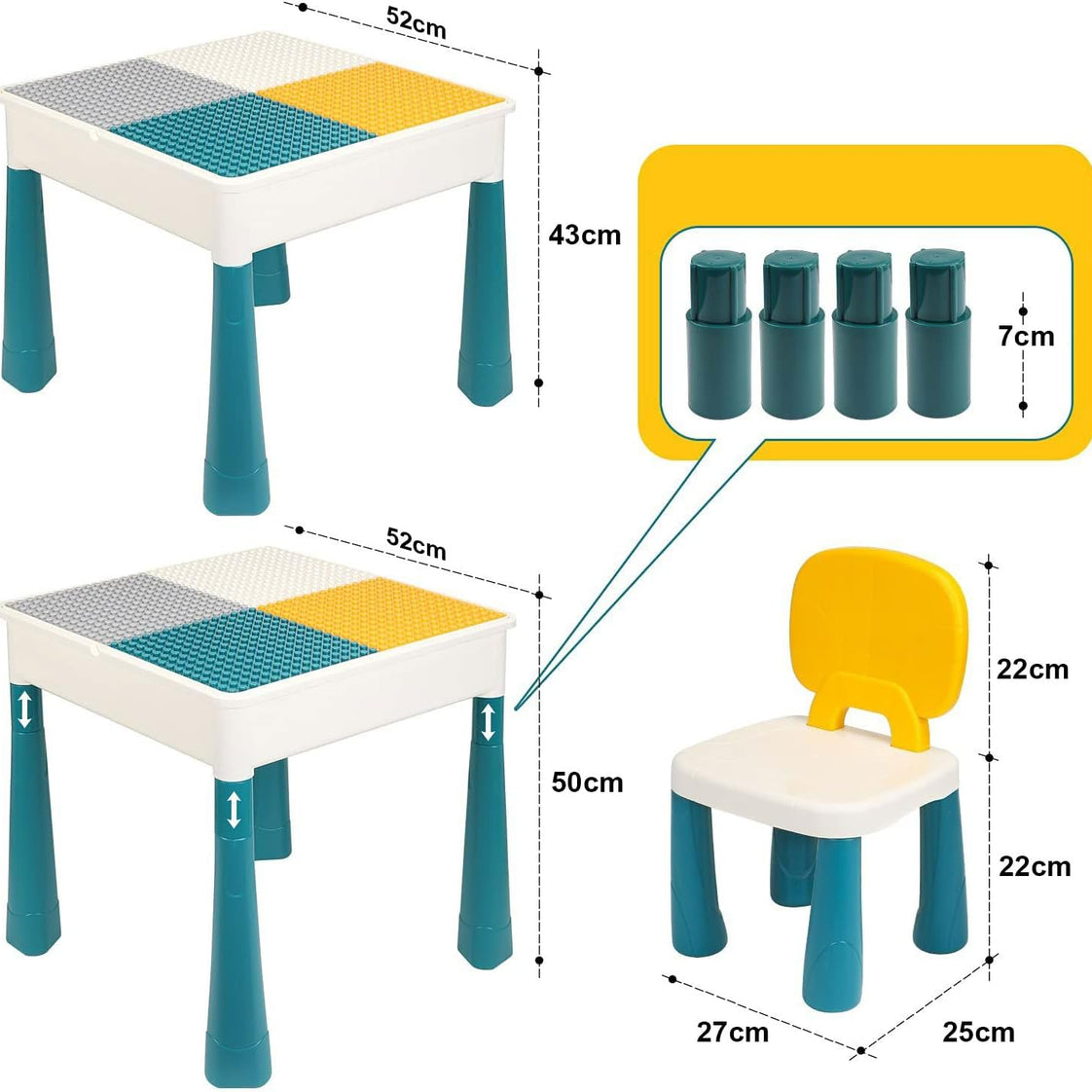 Blocks Creative Building Blocks Table  + CHAIR