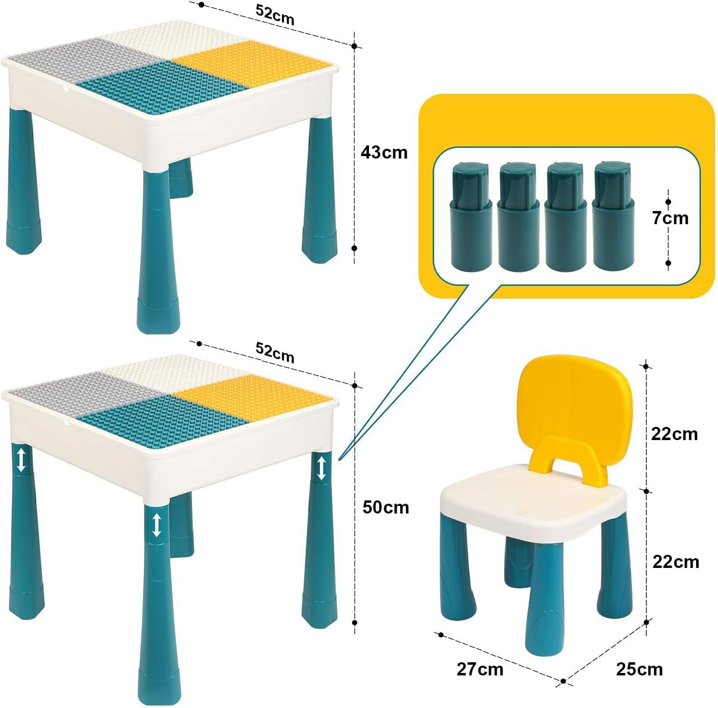Blocks Creative Building Blocks Table  + CHAIR