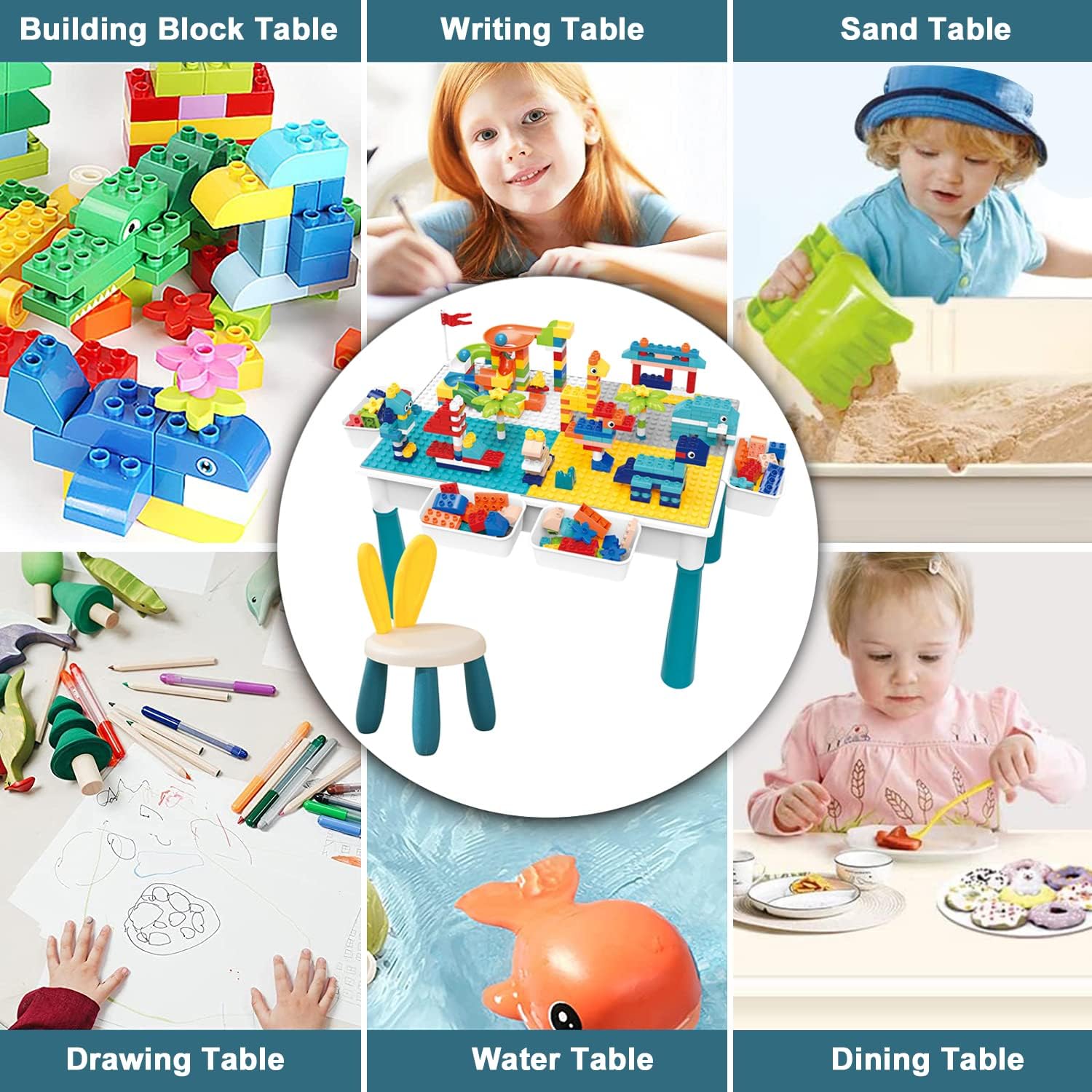 Blocks Creative Building Blocks Table  + CHAIR