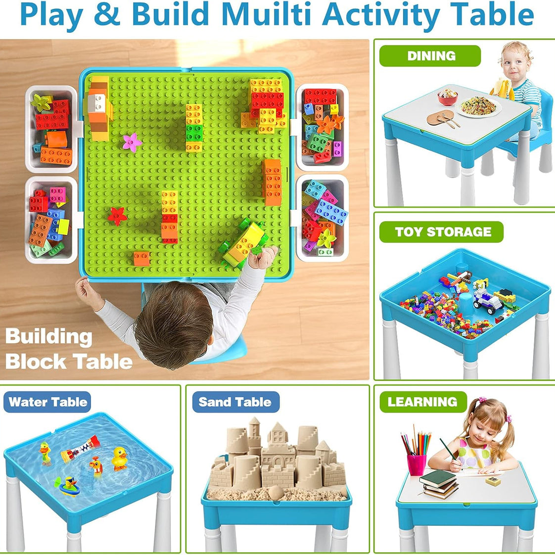 Blocks Creative Building Blocks Table  + CHAIR