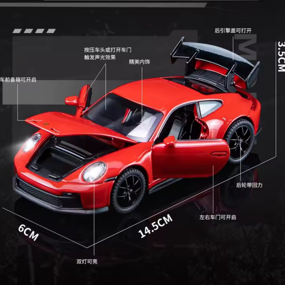 1:32 Porsche 911 GT3 diecast alloy model car light and sound