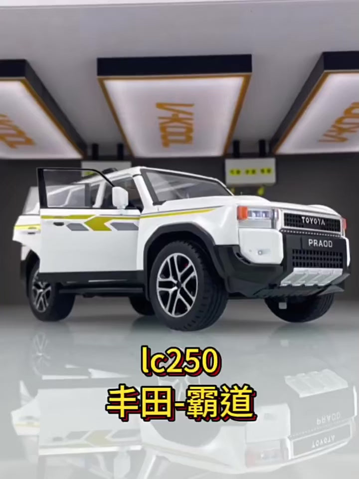 1:24 Prado LC250 LC80 Alloy Model Toy Diecast Metal Miniature Car Doors Opened Sound Light Pull Back Vehice