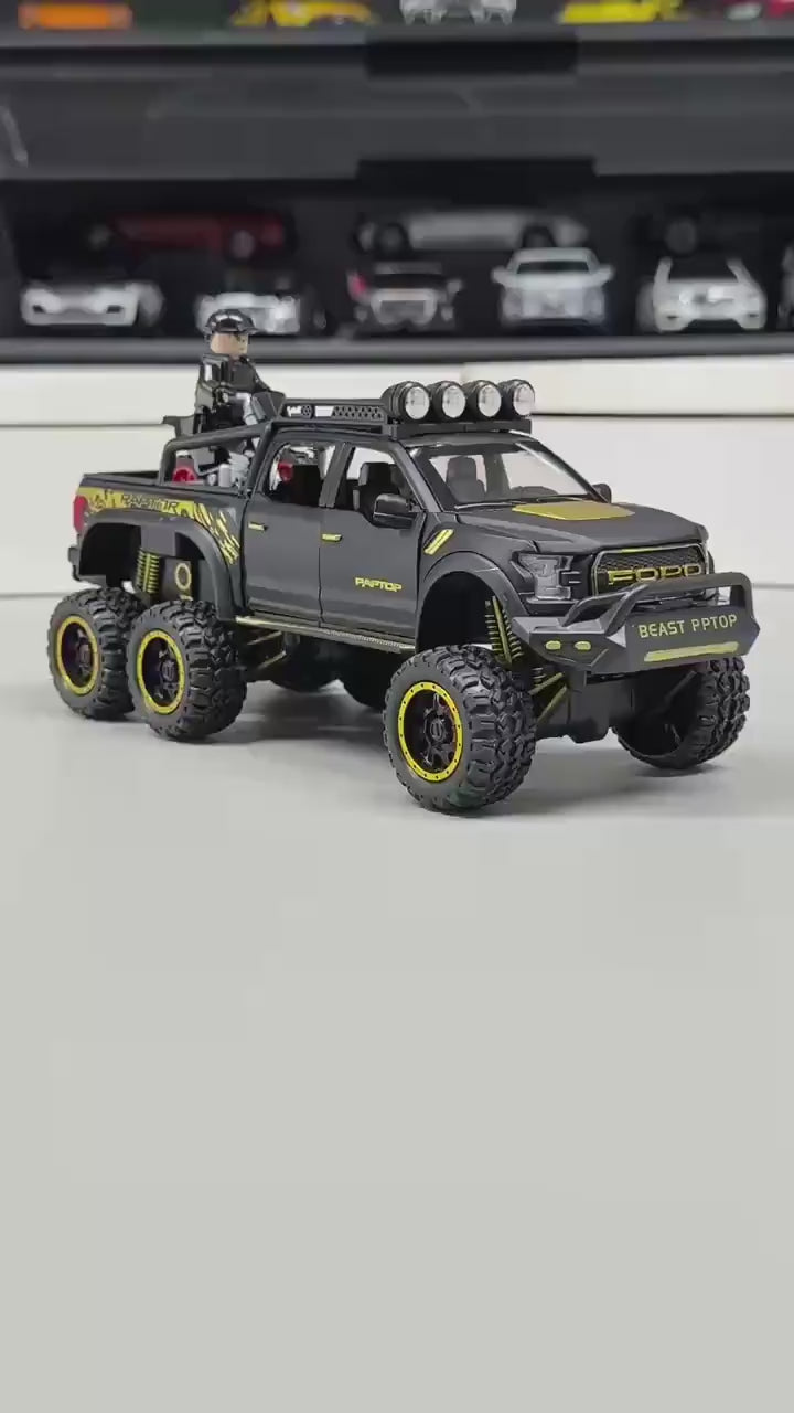 1:28 FORD F150 RAPTOR diecast alloy model car light and sound pull back