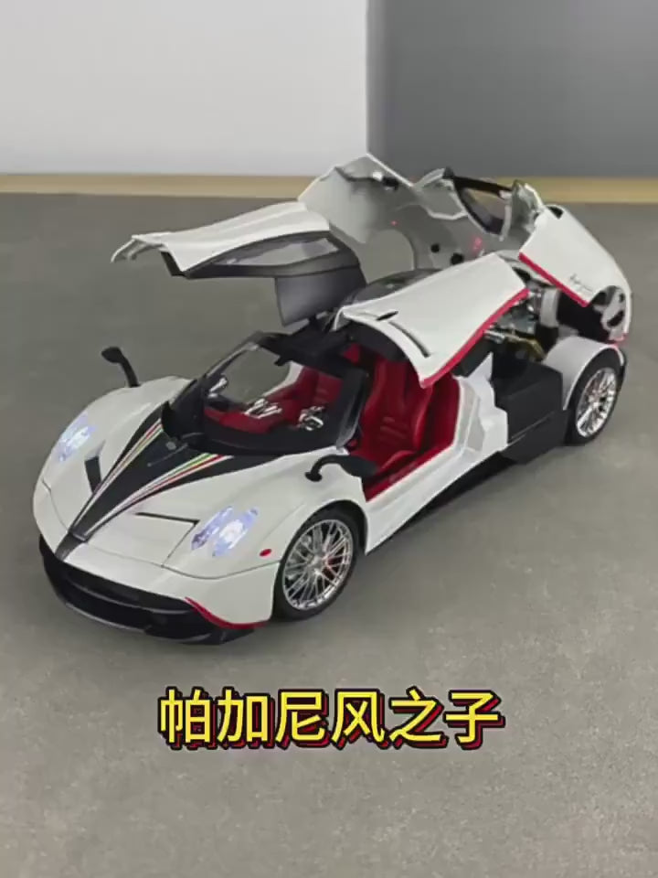 1:18 Pagani Huayra Dinastia Racing Car Model Toy Sound & Light Shock Absorption Metal Diecast Vehicles Collection Boy Toys Gifts