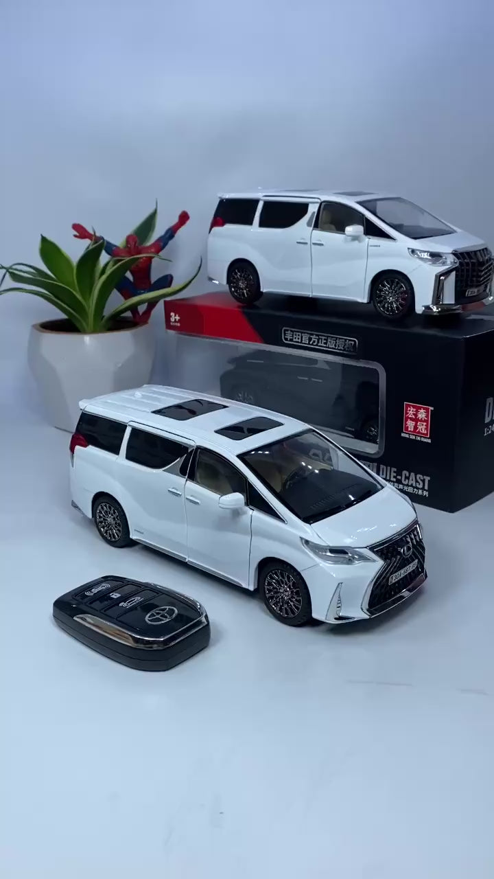 1:24 Lexus LM300 remote key MPV Alloy Car Model Diecast sound light