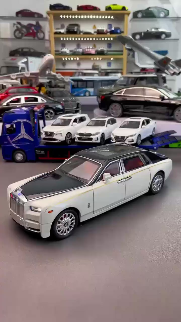 1:18 Rolls Royce Phantom luxury car alloy diecast metal model sound and light pullback car