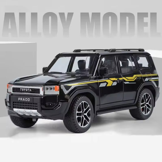 1:24 Prado LC250 LC80 Alloy Model Toy Diecast Metal Miniature Car Doors Opened Sound Light Pull Back Vehice