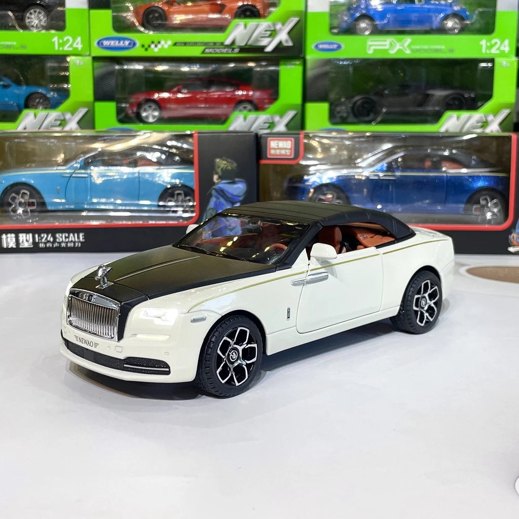 1:24 rolls royce dawn diecast alloy model car with light and sound