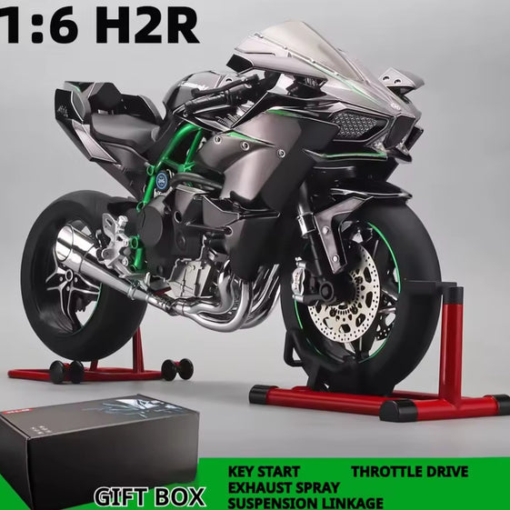 Die Cast Motorcycle 1:6 Scale for Kawasaki H2R Motorcycles Alloy Racing Motorcycle Model Power Toy Motorcycles Collection Kawasaki