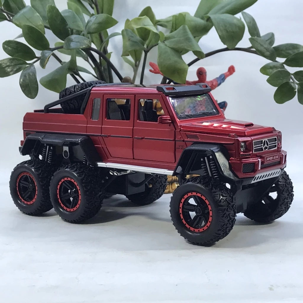 1:24 Mercedes Benz AMG G63 6x6 Large Off-road Vehicle SUV Alloy Model Car Diecast Simulation Sound Light Toys Car