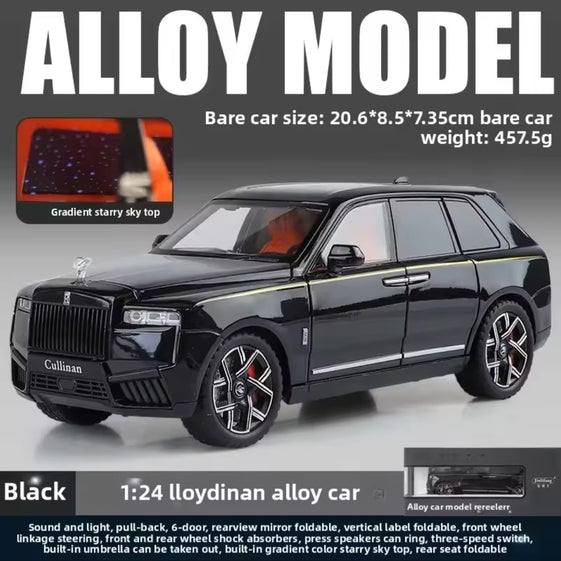 1:24 Rolls Royce Cullinan alloy fashionable sedan model car ornament steering shock