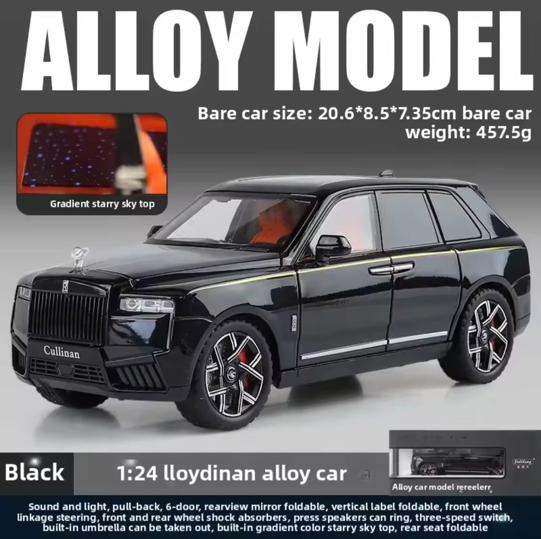 1:24 Rolls Royce Cullinan alloy fashionable sedan model car ornament steering shock