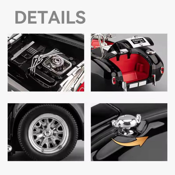 1:24 NEW Ford Shelby Cobra 427 Alloy Scale Car Model Diecast Metal Sound＆Light Children Toy Car Vehicles Gifts