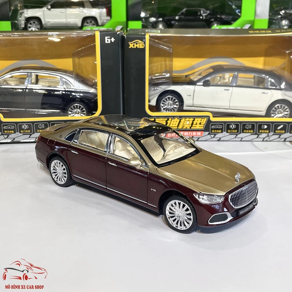 1:24 Mercedes-Benz S680 Alloy Car Model Sound And Light Pull Back Toy Car Die-Cast Boys Collection Decoration Gift