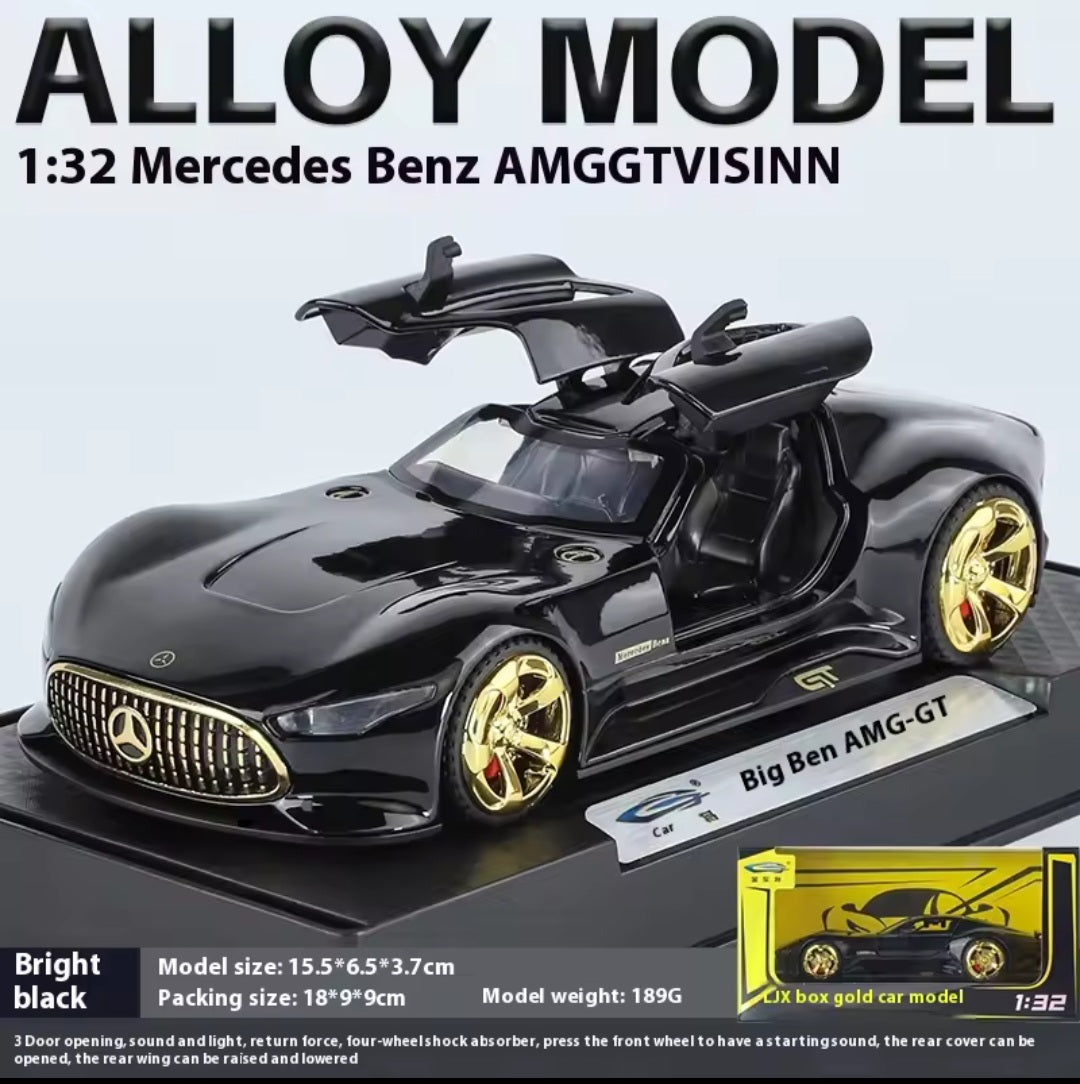 1:32 Mercedes Benz AMG Vision GT Supercar Alloy Metal Diecast Car Model Sound & Light Simulation Collectibles Gift 