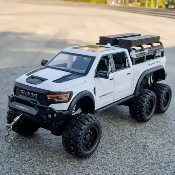 1:24 Dodge Mammoth RAM 1000 TRX 6x6 Pickup Metal Alloy Diecast Model Car Children's Toy Car With Light Collections
