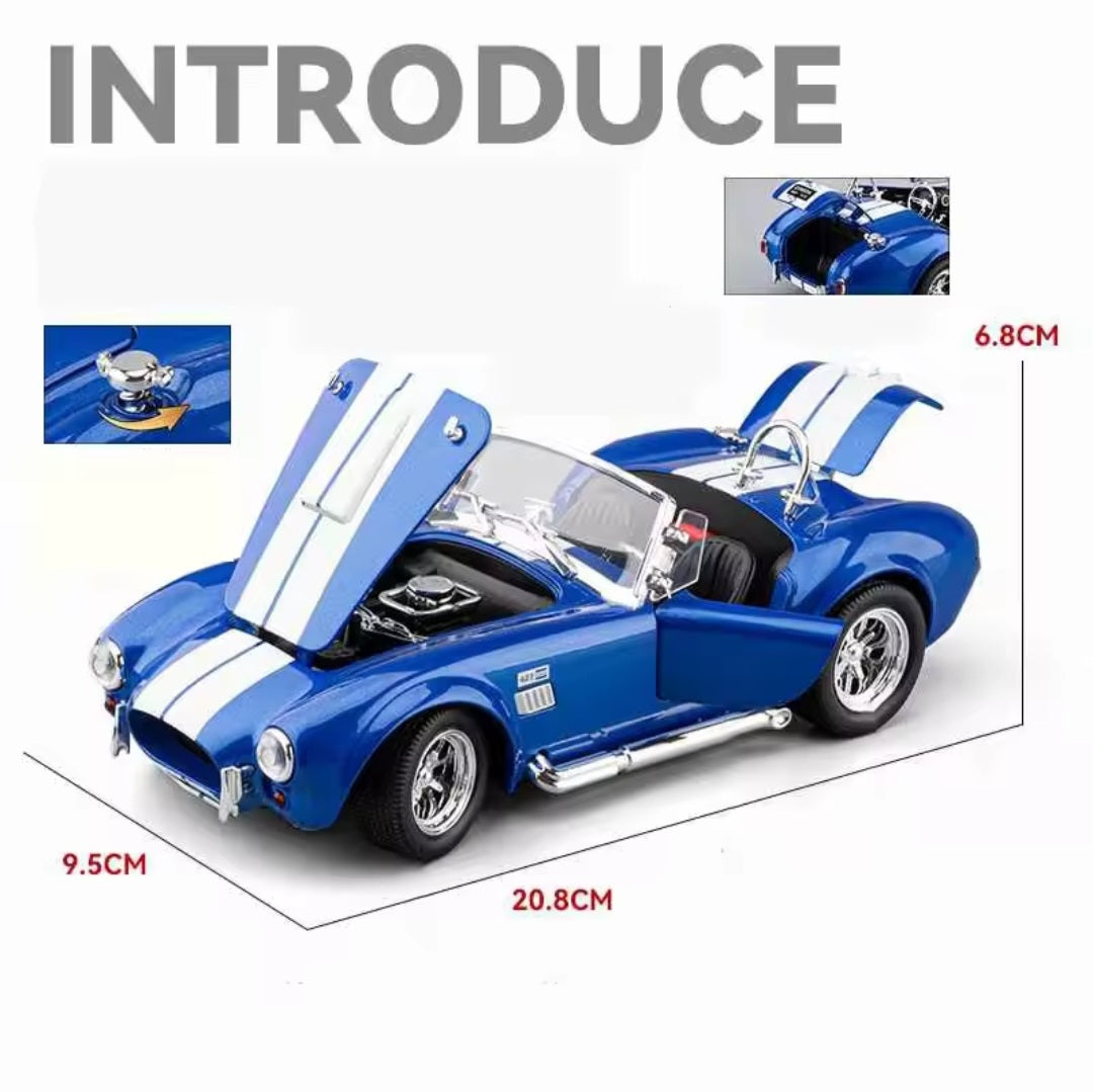 1:24 NEW Ford Shelby Cobra 427 Alloy Scale Car Model Diecast Metal Sound＆Light Children Toy Car Vehicles Gifts