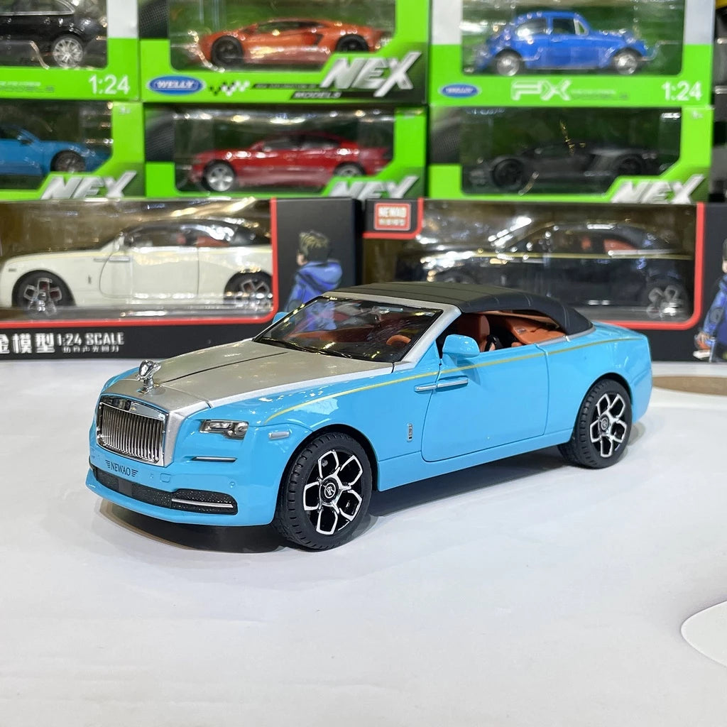 1:24 rolls royce dawn diecast alloy model car with light and sound