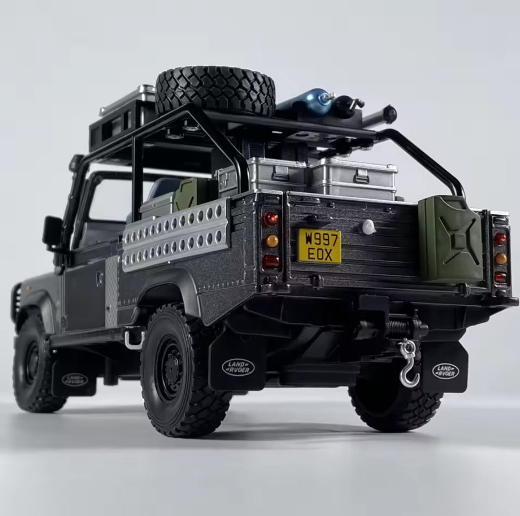 1:24 Defender 110 Range Rover Off-road Vehicle Model Toys Alloy Diecast Doors Opened Pull Back Shock Absorption