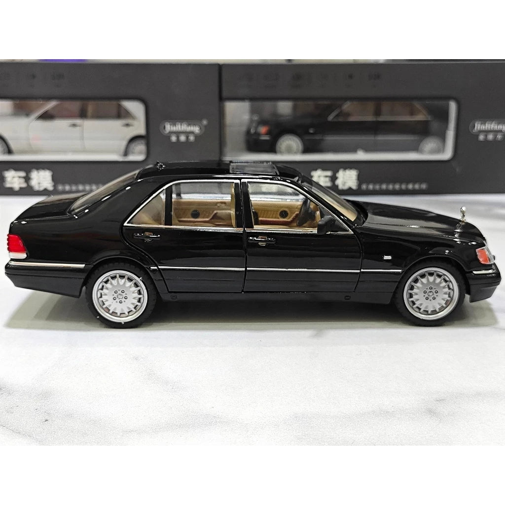 Diecast 1/24 Benzs Vintage W140 320SEL Alloy Car Model Simulation Toy Vehicle Sound Light