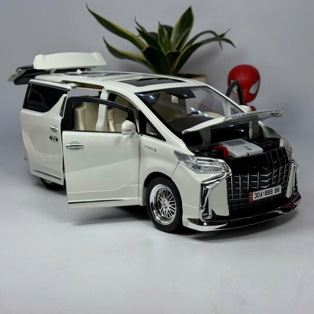 1:18 scale Diecast Toyota Alphard model Alloy car with automatic sliding rear door