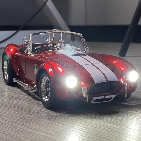 1:24 NEW Ford Shelby Cobra 427 Alloy Scale Car Model Diecast Metal Sound＆Light Children Toy Car Vehicles Gifts