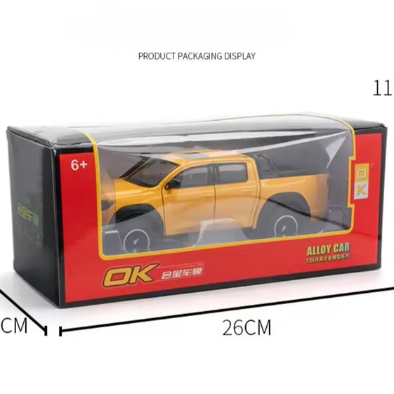 1:24 GWM POER Vanguard Pickup Alloy Car Model Diecast Metal Off-road Vehicles Car Model Simulation Sound and Light