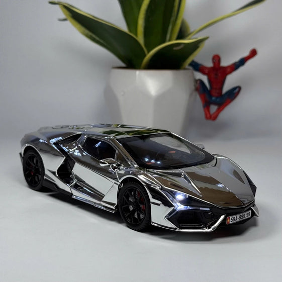 1:24 Revuelto Spray Model Toy Sports Cars Alloy Diecast Miniature Supercars Sound Light Doors Opened Pull Back