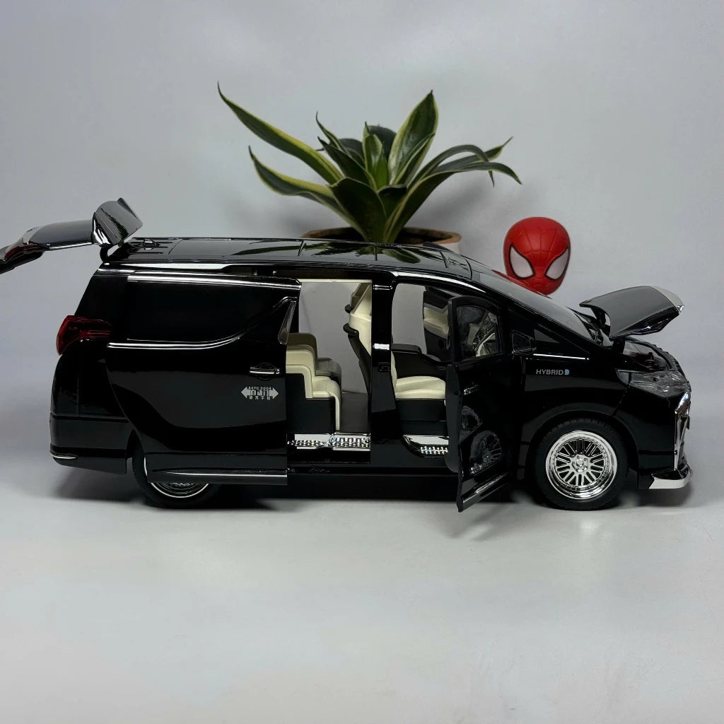 1:18 scale Diecast Toyota Alphard model Alloy car with automatic sliding rear door