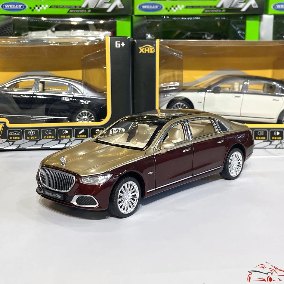 1:24 Mercedes-Benz S680 Alloy Car Model Sound And Light Pull Back Toy Car Die-Cast Boys Collection Decoration Gift