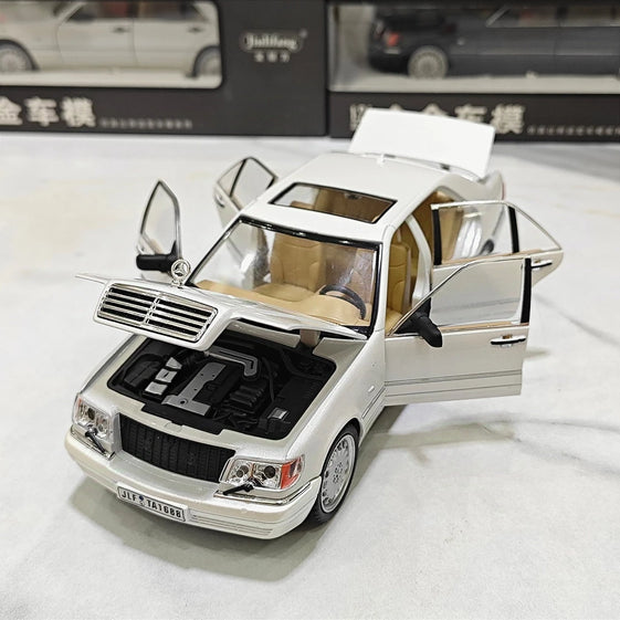 Diecast 1/24 Benzs Vintage W140 320SEL Alloy Car Model Simulation Toy Vehicle Sound Light