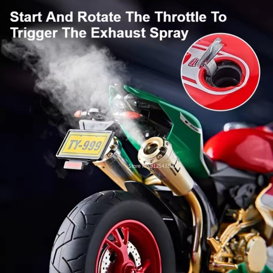 Key Start 1:9 1199 Panigale Alloy Racing Motorcycle Model Diecast Track Sports Motorcycle Model Sound Light With Spray Kids Toys