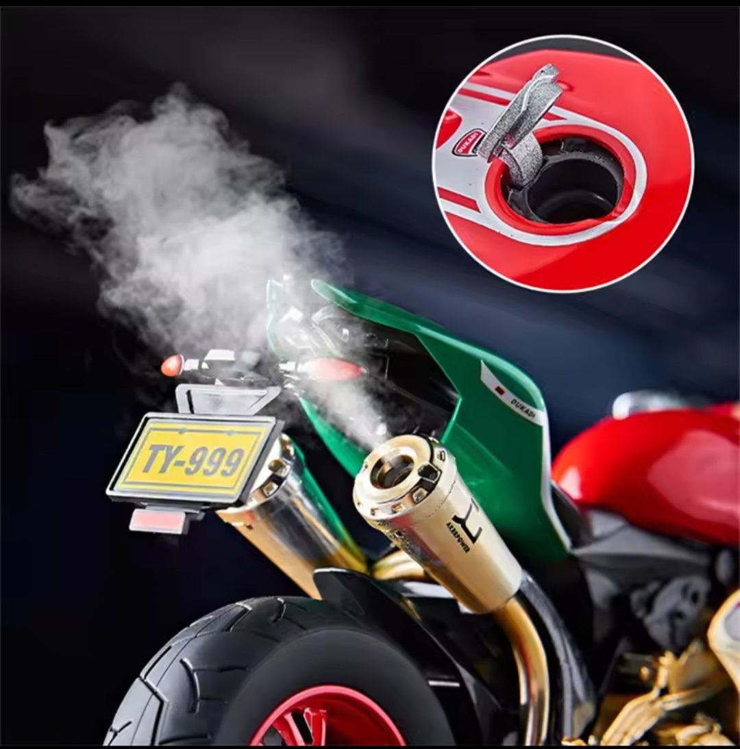 Key Start 1:9 1199 Panigale Alloy Racing Motorcycle Model Diecast Track Sports Motorcycle Model Sound Light With Spray Kids Toys