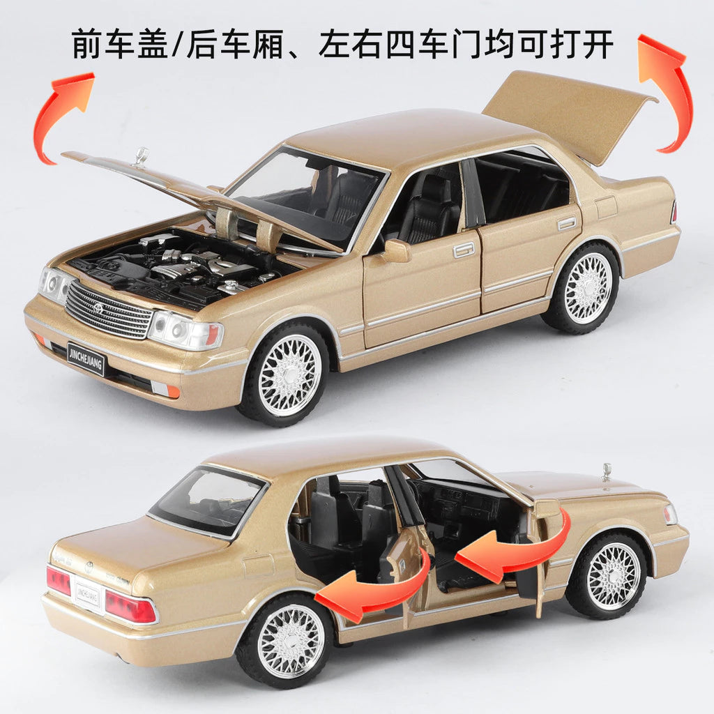 1:32 Toyota Crown Royal classic alloy sedan model car ornament collection, doors and engine hood, trunk can be opened, children's toy car gift