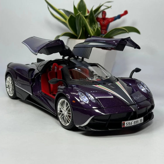 1:18 Pagani Huayra Dinastia Racing Car Model Toy Sound & Light Shock Absorption Metal Diecast Vehicles Collection Boy Toys Gifts