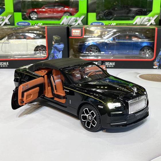 1:24 rolls royce dawn diecast alloy model car with light and sound