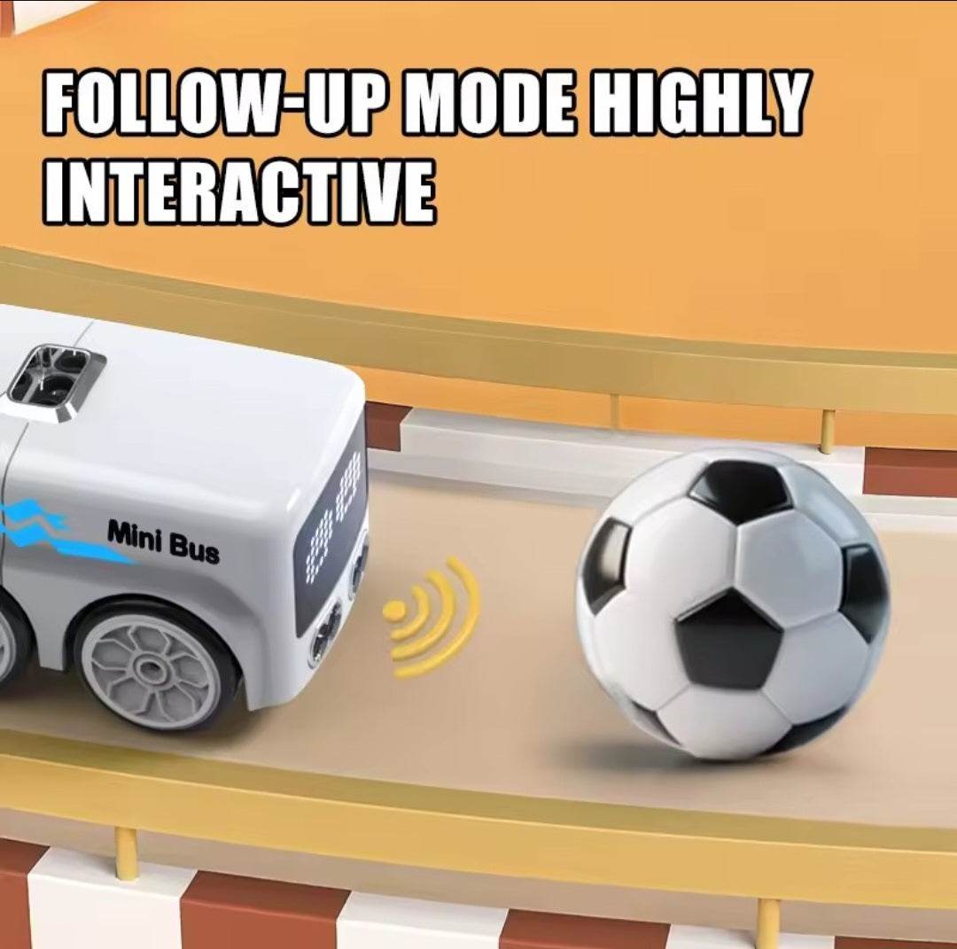 Magic RC Mini Bus Intelligent Remote Control Gesture Sensing Induction Follow Cartoon Car Smart Animation Vehicle Toys