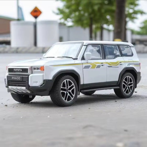 1:24 Prado LC250 LC80 Alloy Model Toy Diecast Metal Miniature Car Doors Opened Sound Light Pull Back Vehice