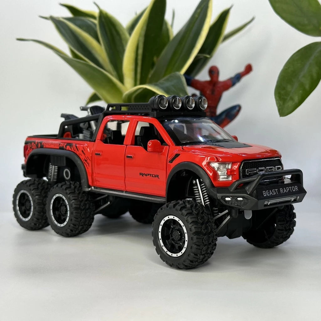 1:28 FORD F150 RAPTOR diecast alloy model car light and sound pull back