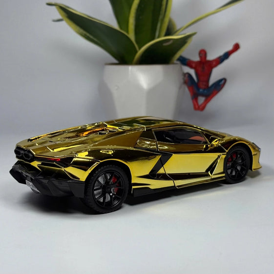 1:24 Revuelto Spray Model Toy Sports Cars Alloy Diecast Miniature Supercars Sound Light Doors Opened Pull Back