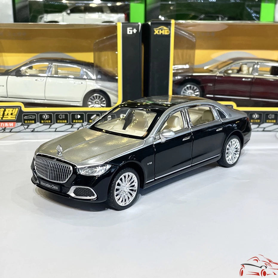 1:24 Mercedes-Benz S680 Alloy Car Model Sound And Light Pull Back Toy Car Die-Cast Boys Collection Decoration Gift